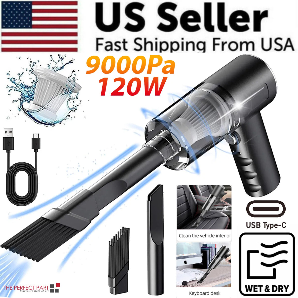 UPHUE Mini Cordless Handheld Vacuum - 9000Pa